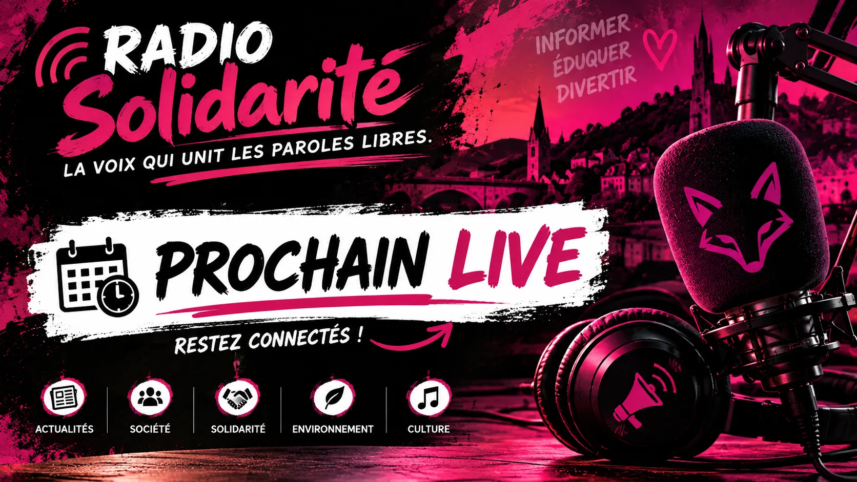 Radio Solidarité TV — Pas de direct pour le moment. Retrouvez-nous prochainement en direct.